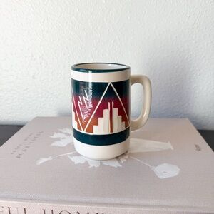 Vintage Decor Southwest Ceramic Mug Handcrafted Sunset Desert Pottery Geometric